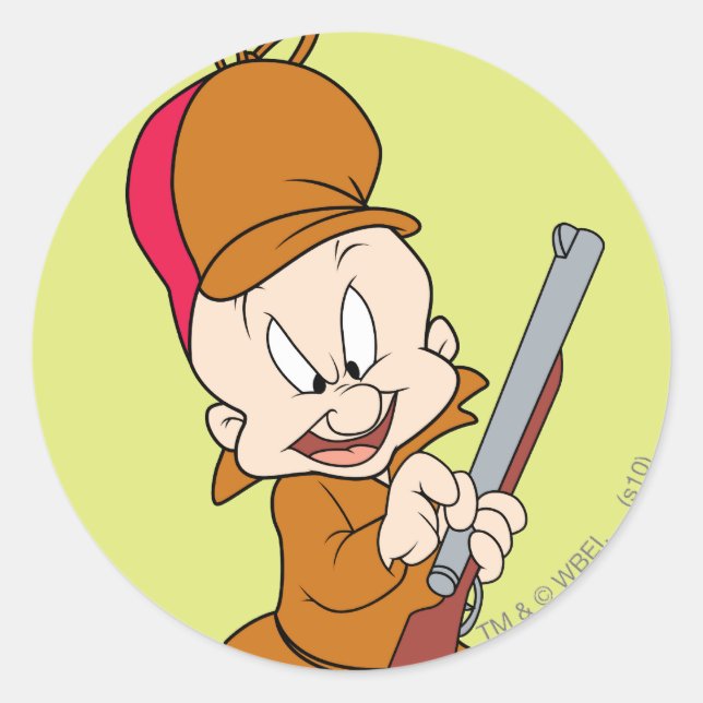 ELMER FUDD™ Ready to Hunt Classic Round Sticker (Front)