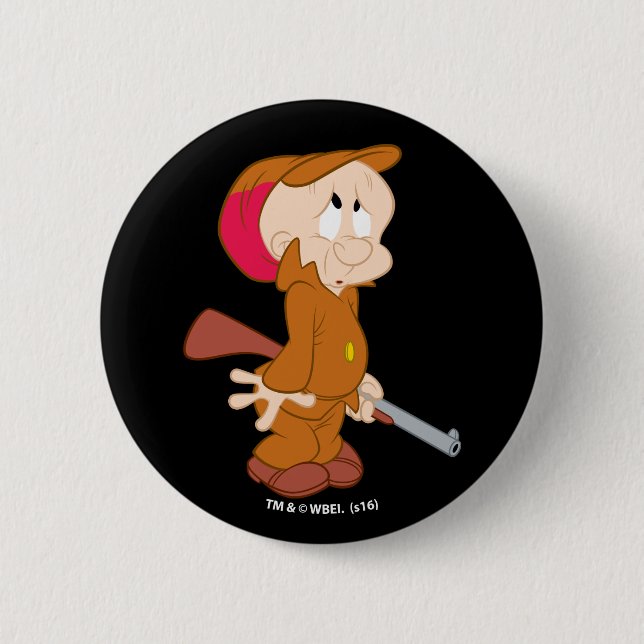 ELMER FUDD™ | Scared Pose 6 Cm Round Badge (Front)