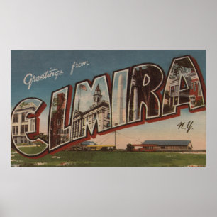 Elmira, New York - Large Letter Scenes 2 Poster