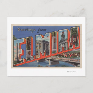 Elmira, New York - Large Letter Scenes Postcard