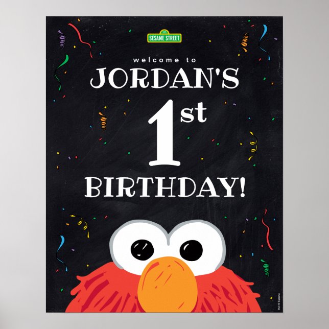 Elmo | 1st Birthday Welcome  Poster (Front)