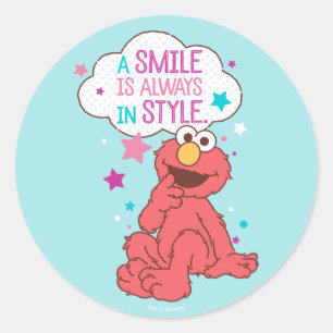 Elmo   A Smile is Always in Style Classic Round Sticker