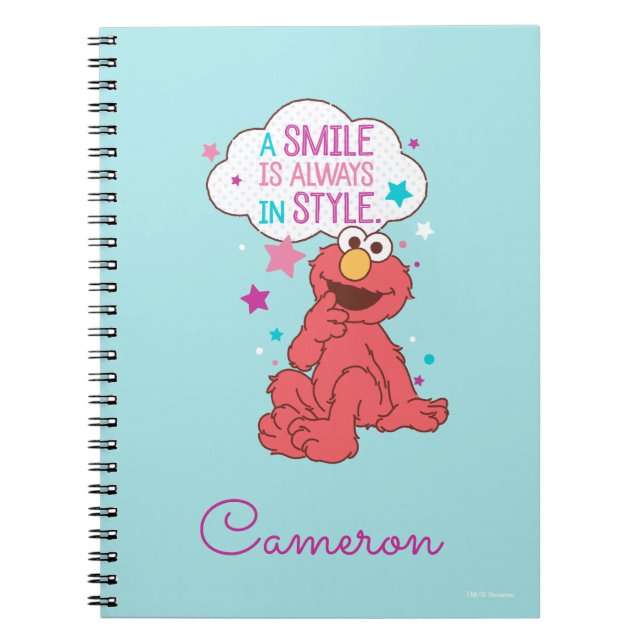 Elmo | A Smile is Always in Style Spiral Notebook (Front)