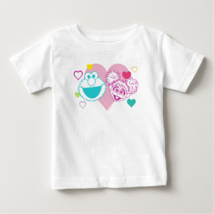 Elmo & Abby Cadabby Valentine Hearts Pattern Baby T-Shirt