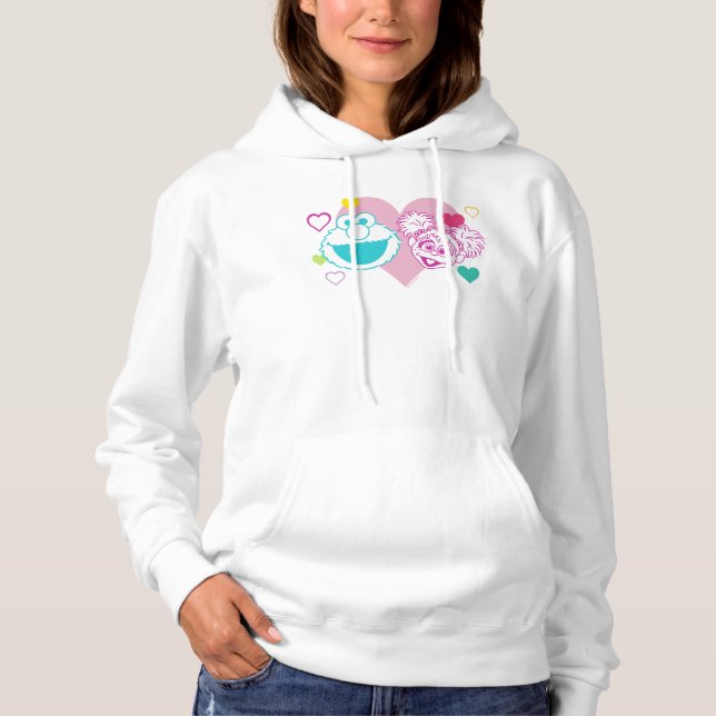 Elmo & Abby Cadabby Valentine Hearts Pattern Hoodie (Front)
