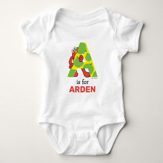 Elmo Alphabet | A Apple Baby Bodysuit (Front)