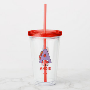 Elmo Alphabet   A Purple Acrylic Tumbler