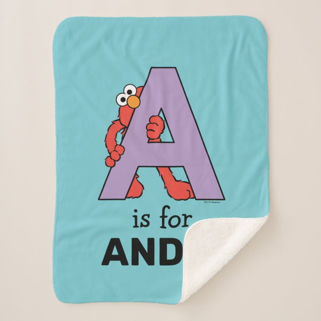 Elmo Alphabet | A Purple Sherpa Blanket (Front)