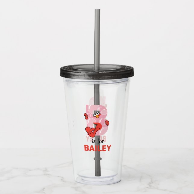 Elmo Alphabet | B Bubbles Acrylic Tumbler (Front)