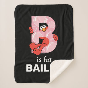 Elmo Alphabet   B Bubbles Sherpa Blanket