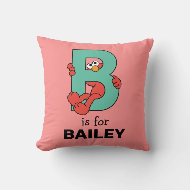 Elmo Alphabet | B Teal Cushion (Front)