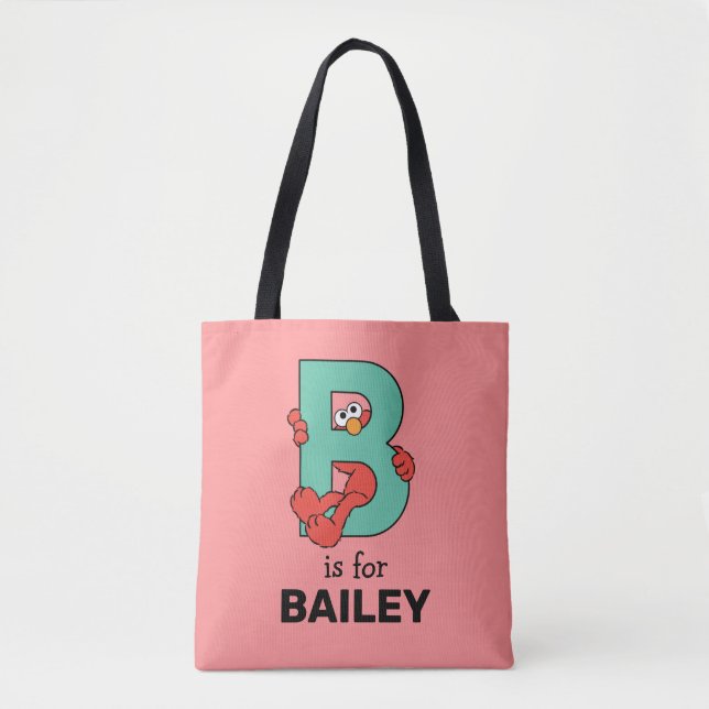 Elmo Alphabet | B Teal Tote Bag (Front)