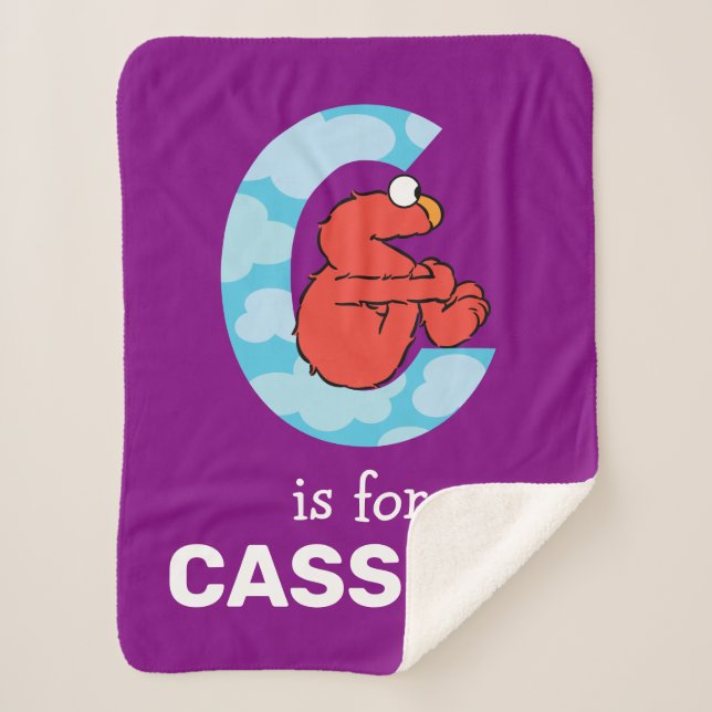 Elmo Alphabet | C Clouds Sherpa Blanket (Front)