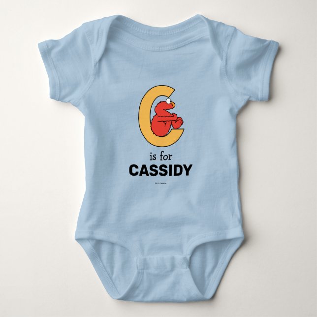 Elmo Alphabet | C Orange Baby Bodysuit (Front)