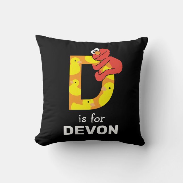 Elmo Alphabet | D Duck Cushion (Front)