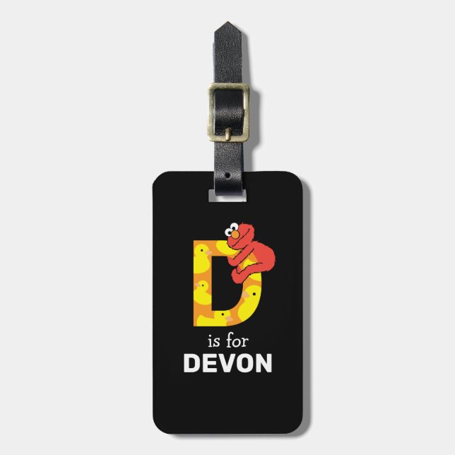 Elmo Alphabet | D Duck Luggage Tag (Front Vertical)