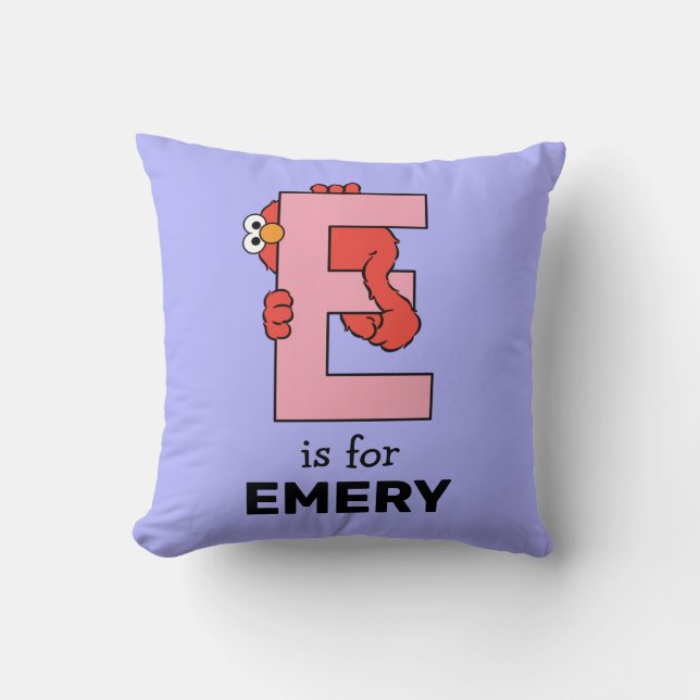Elmo Alphabet | E Pink Cushion (Front)