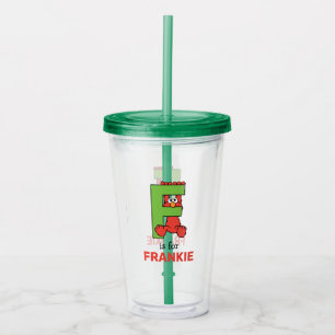 Elmo Alphabet   F Green Acrylic Tumbler