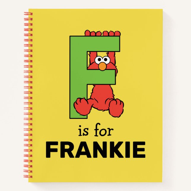 Elmo Alphabet | F Green Notebook (Front)