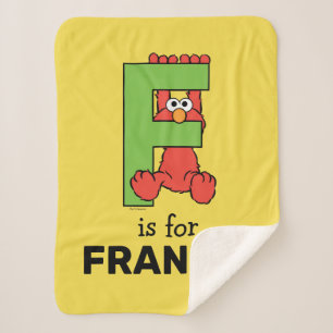 Elmo Alphabet   F Green Sherpa Blanket