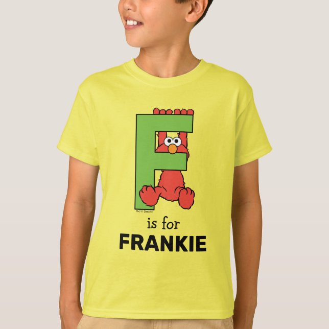 Elmo Alphabet | F Green T-Shirt (Front)