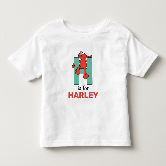 Elmo Alphabet | H Green Toddler T-Shirt (Front)