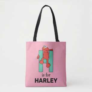 Elmo Alphabet   H Green Tote Bag