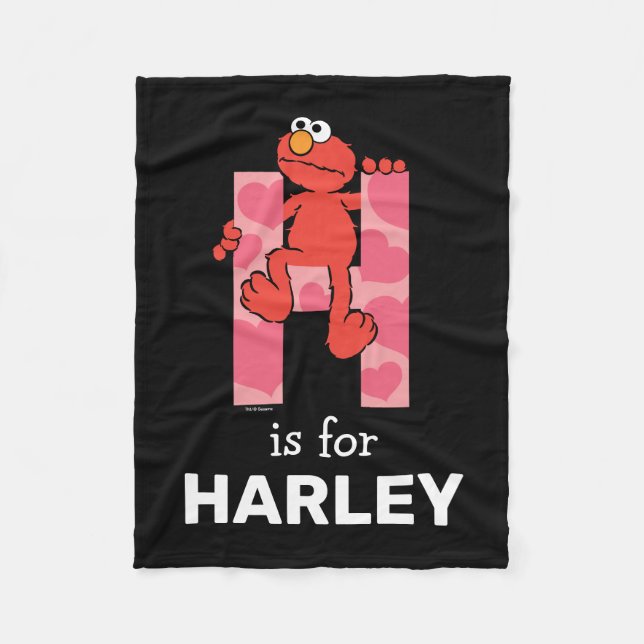 Elmo Alphabet | H Hearts Fleece Blanket (Front)