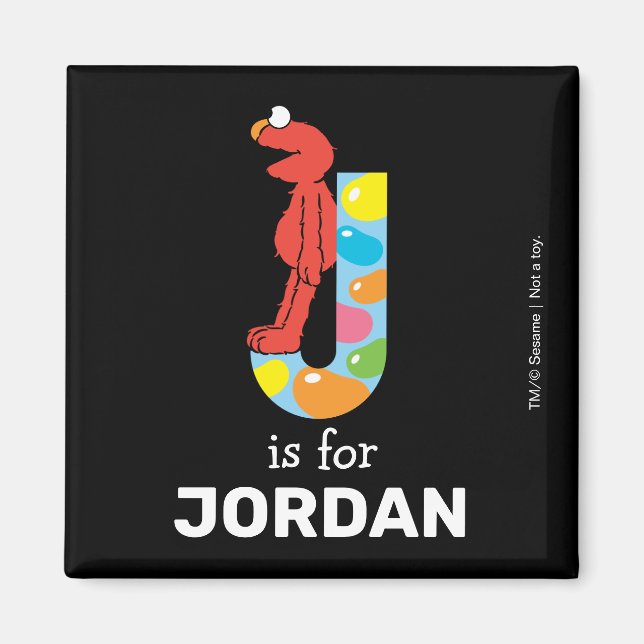 Elmo Alphabet | J Jelly Bean Magnet (Front)