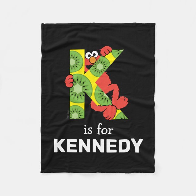 Elmo Alphabet | K Kiwi Fleece Blanket (Front)