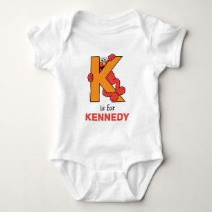 Elmo Alphabet   K Orange Baby Bodysuit