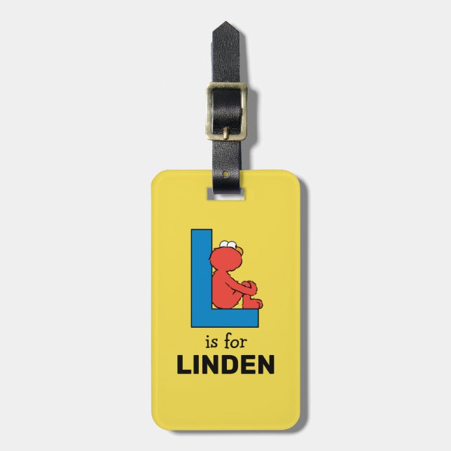 Elmo Alphabet | L Blue Luggage Tag (Front Vertical)