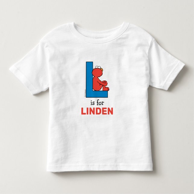 Elmo Alphabet | L Blue Toddler T-Shirt (Front)
