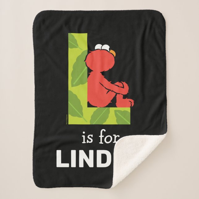 Elmo Alphabet | L Leaf Sherpa Blanket (Front)