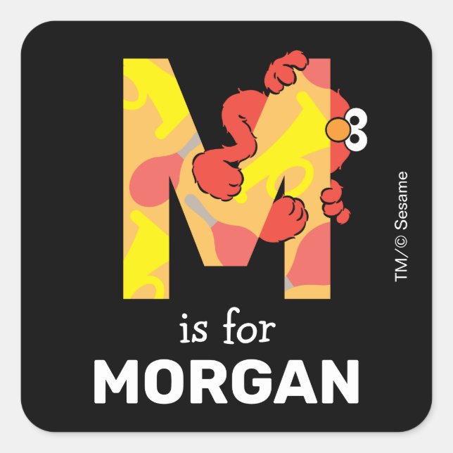 Elmo Alphabet | M Music Square Sticker (Front)