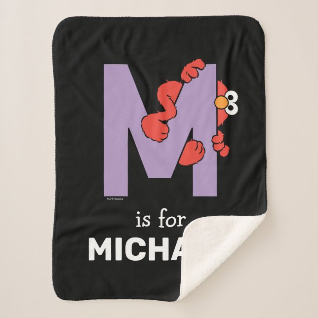 Elmo Alphabet | M Purple Sherpa Blanket (Front)