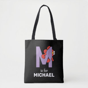 Elmo Alphabet   M Purple Tote Bag