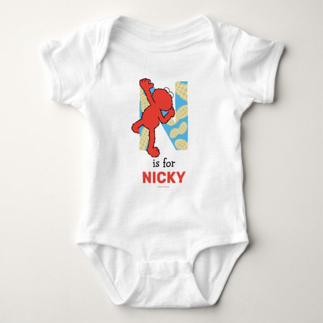 Elmo Alphabet | N Nuts Baby Bodysuit (Front)