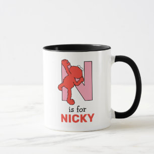 Elmo Alphabet   N Pink Mug