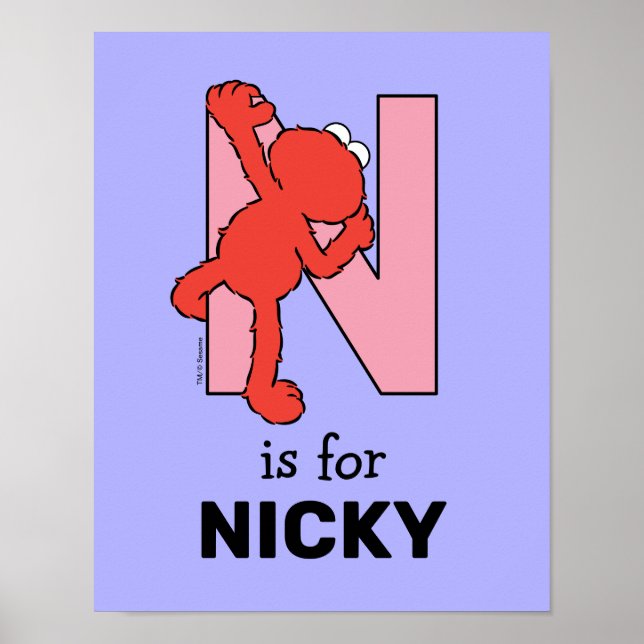 Elmo Alphabet | N Pink Poster (Front)