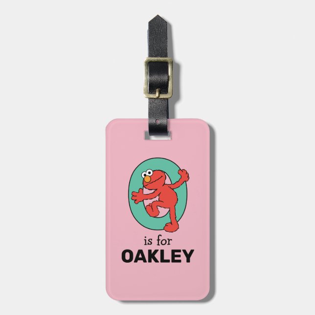 Elmo Alphabet | O Teal Luggage Tag (Front Vertical)