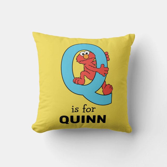 Elmo Alphabet | Q Blue Cushion (Front)