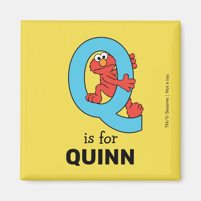 Elmo Alphabet | Q Blue Magnet (Front)
