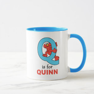 Elmo Alphabet   Q Blue Mug