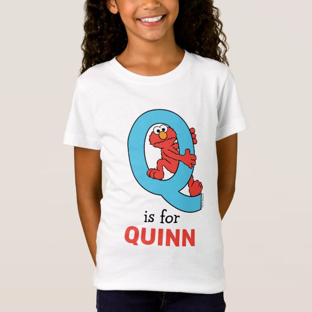 Elmo Alphabet | Q Blue T-Shirt (Front)
