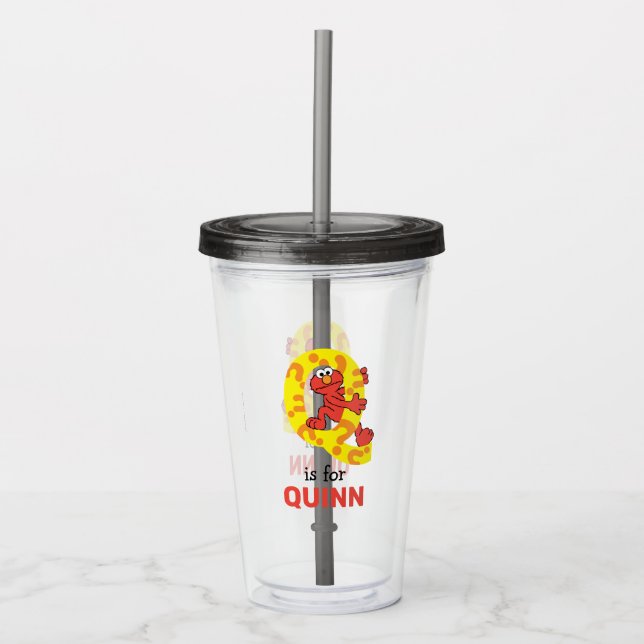 Elmo Alphabet | Q Question Mark Acrylic Tumbler (Front)