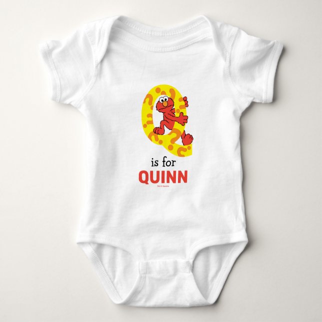 Elmo Alphabet | Q Question Mark Baby Bodysuit (Front)