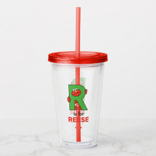 Elmo Alphabet   R Green Acrylic Tumbler
