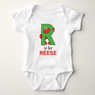 Elmo Alphabet   R Green Baby Bodysuit
