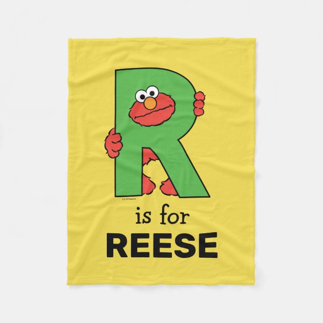 Elmo Alphabet | R Green Fleece Blanket (Front)